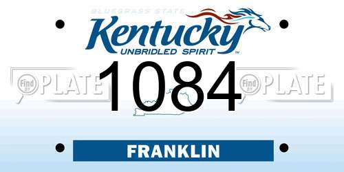 1084 Kentucky License Plate