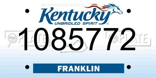 1085772 Kentucky License Plate