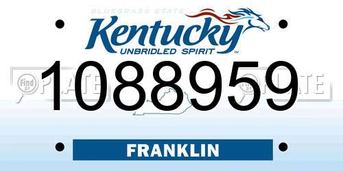 1088959 Kentucky License Plate