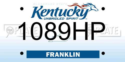 1089HP Kentucky License Plate