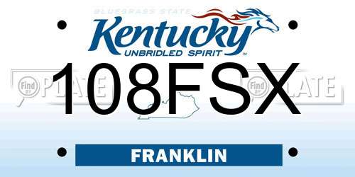 108FSX Kentucky License Plate