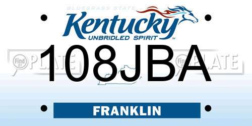 108JBA Kentucky License Plate