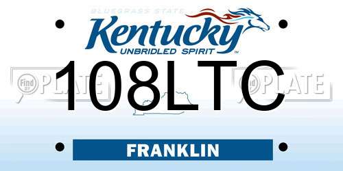 108LTC Kentucky License Plate