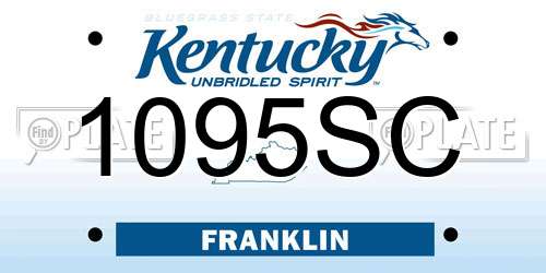 1095SC Kentucky License Plate