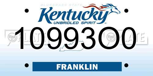 10993O0 Kentucky License Plate