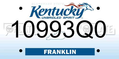 10993Q0 Kentucky License Plate