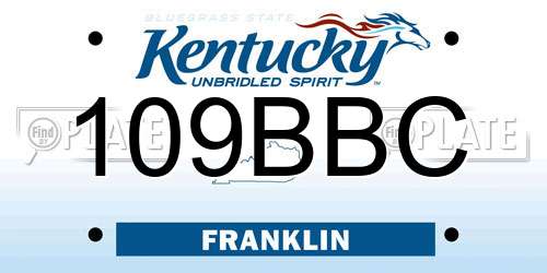 109BBC Kentucky License Plate