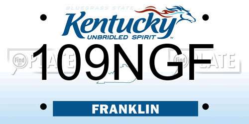 109NGF Kentucky License Plate