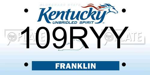 109RYY Kentucky License Plate