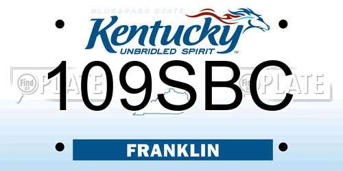 109SBC Kentucky License Plate