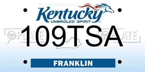 109TSA Kentucky License Plate