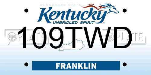 109TWD Kentucky License Plate