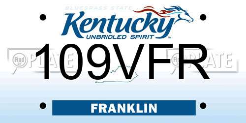 109VFR Kentucky License Plate