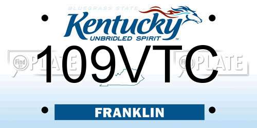 109VTC Kentucky License Plate