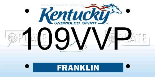 109VVP Kentucky License Plate