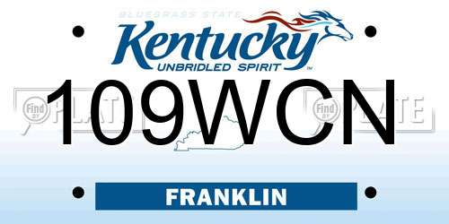 109WCN Kentucky License Plate