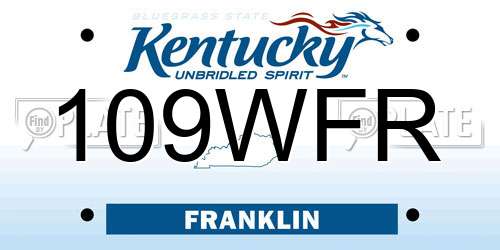 109WFR Kentucky License Plate