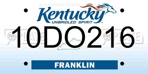 10DO216 Kentucky License Plate