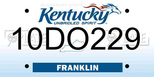 10DO229 Kentucky License Plate