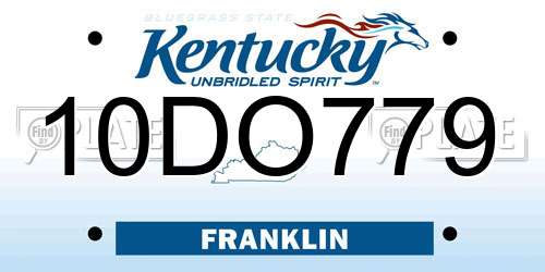 10DO779 Kentucky License Plate