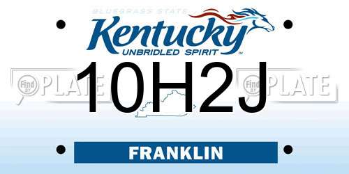 10H2J Kentucky License Plate