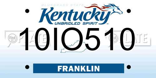 10IO510 Kentucky License Plate