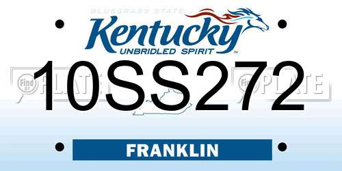 10SS272 Kentucky License Plate