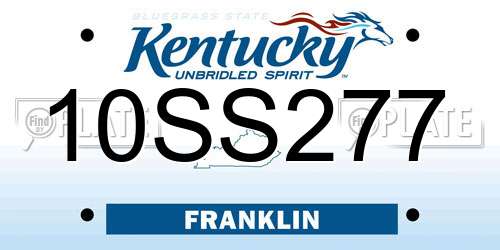10SS277 Kentucky License Plate