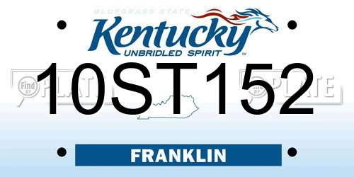 10ST152 Kentucky License Plate