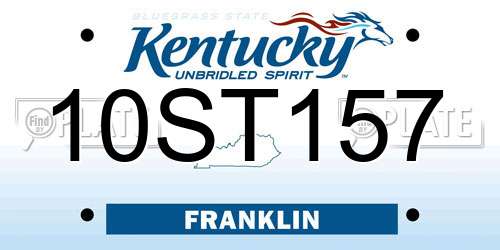 10ST157 Kentucky License Plate