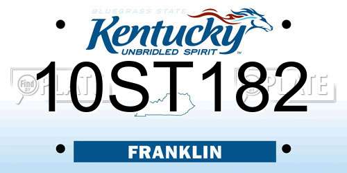 10ST182 Kentucky License Plate