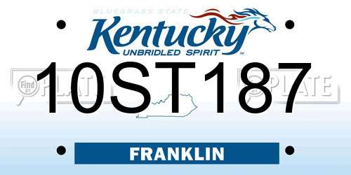 10ST187 Kentucky License Plate