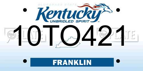 10TO421 Kentucky License Plate