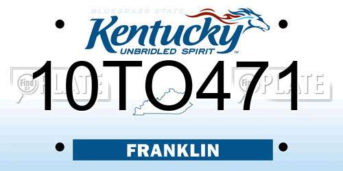 10TO471 Kentucky License Plate