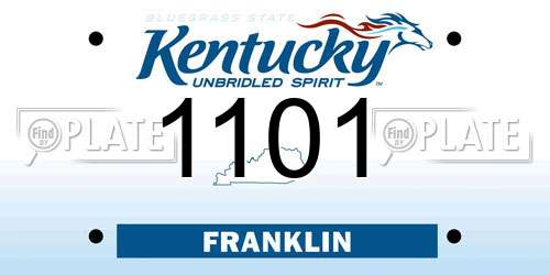1101 Kentucky License Plate