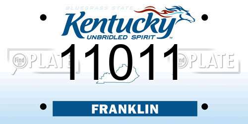 11011 Kentucky License Plate