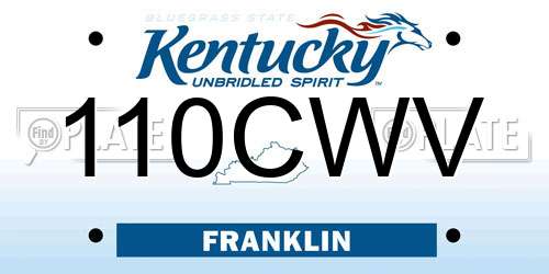 110CWV Kentucky License Plate