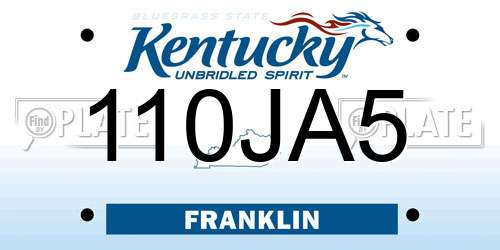 110JA5 Kentucky License Plate