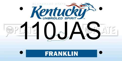 110JAS Kentucky License Plate