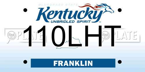 110LHT Kentucky License Plate