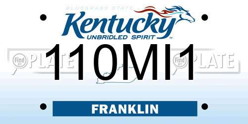 110MI1 Kentucky License Plate