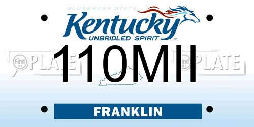 110MII Kentucky License Plate