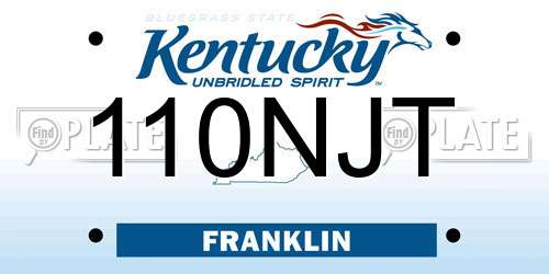 110NJT Kentucky License Plate