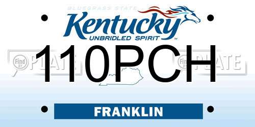 110PCH Kentucky License Plate