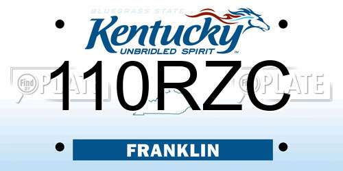 110RZC Kentucky License Plate