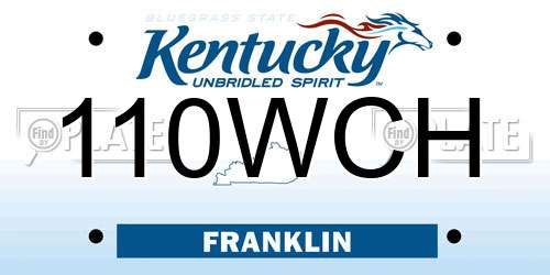 110WCH Kentucky License Plate