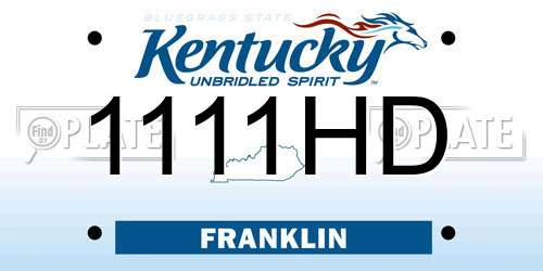 1111HD Kentucky License Plate
