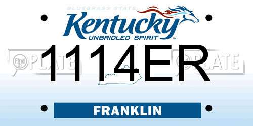 1114ER Kentucky License Plate