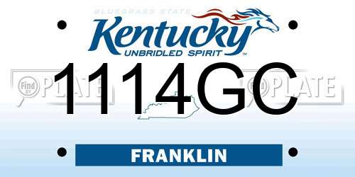 1114GC Kentucky License Plate