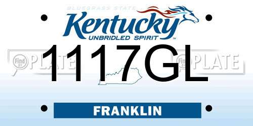 1117GL Kentucky License Plate